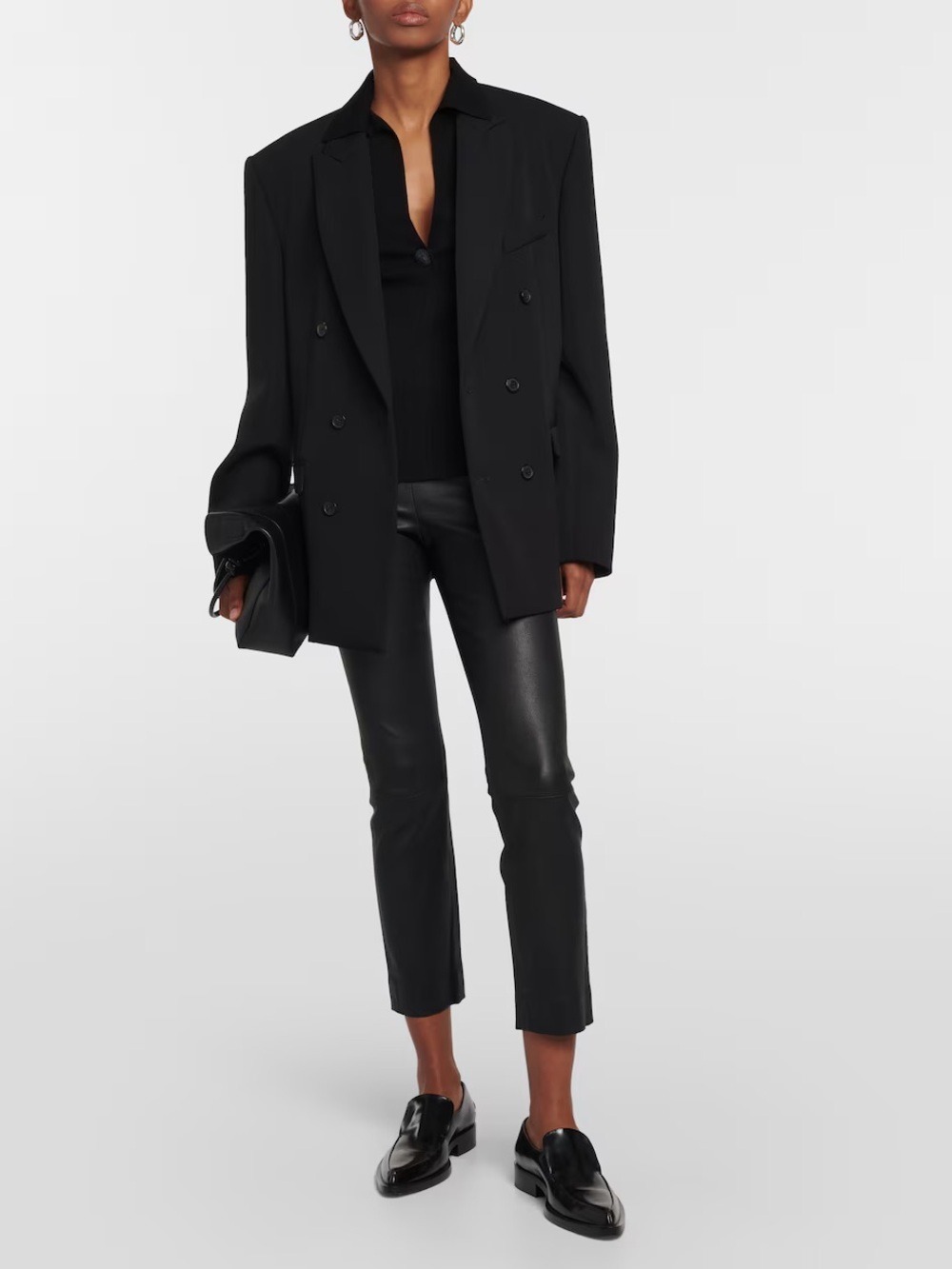 VINCE Cropped slim leather pants Size M